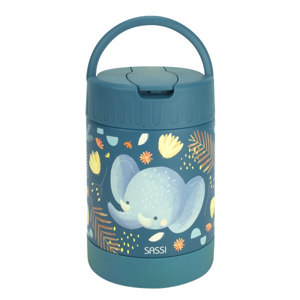 350ml 不鏽鋼保溫保冷食物罐,附湯匙 大象